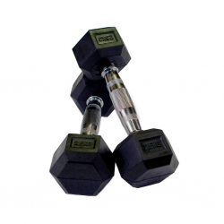 Black Rubber Hex Dumbbell Set 2.5kg