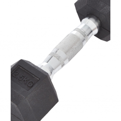 Black Rubber Hex Dumbbell Set 2.5kg