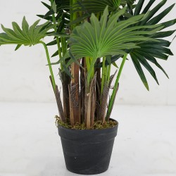 Small Fan Palm Tree Artificial 130cm P.Pot 7"