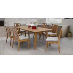 Diamond Table and 6 Chairs Walnut Color