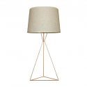 Table Lamp Metal Abajur Piramide Beige D25xH48 cm