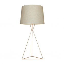 Table Lamp Metal Abajur Piramide Beige D25xH48 cm