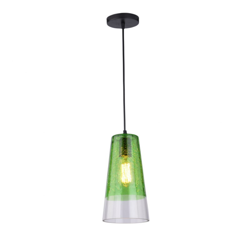 Pendant Lamp Metal & Glass Green 243/1-Green