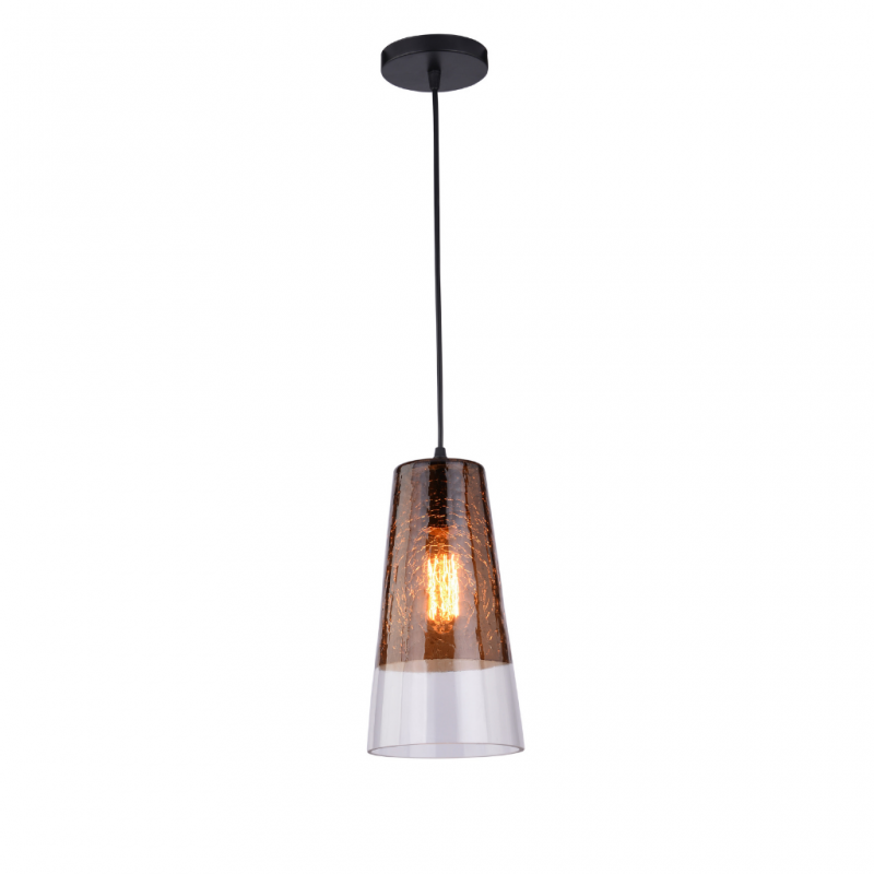 Pendant Lamp Metal & Glass Brown 243/1-Brown