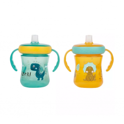 First Years Trainer Cup Y6825 Set Of 2 Dinosaur-Puppy Soft Spout 7oz