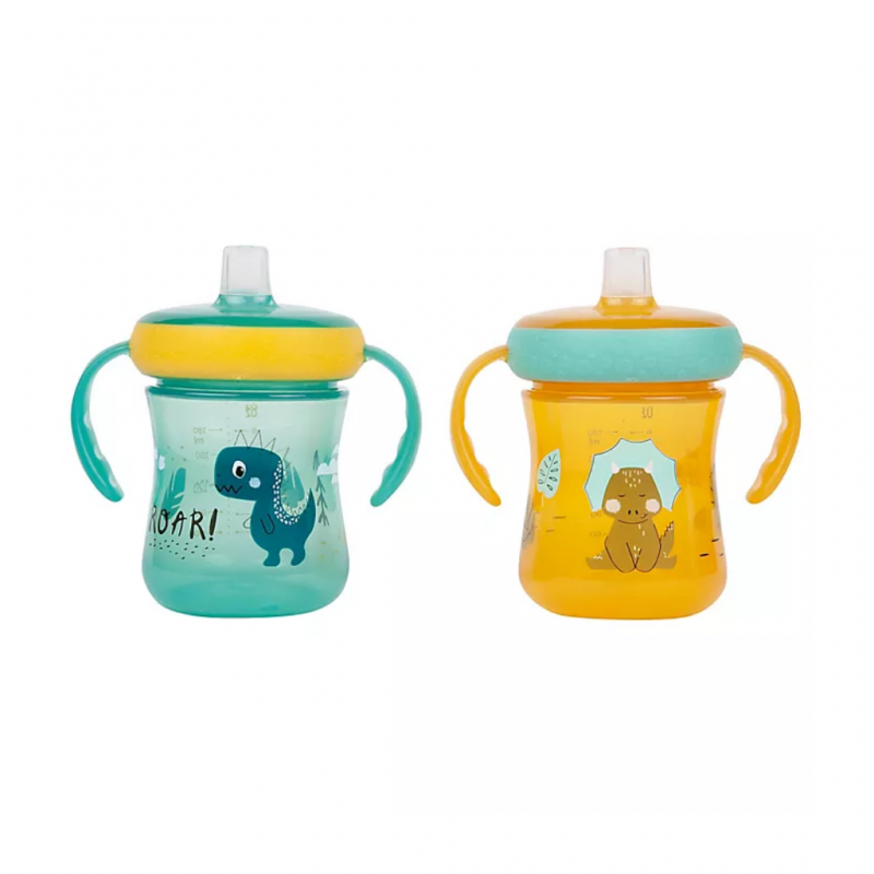 First Years Trainer Cup Y6825 Set Of 2 Dinosaur-Puppy Soft Spout 7oz First Years Trainer Cup Y6825 Set Of 2 Dinosaur-Puppy Soft Spout 7oz