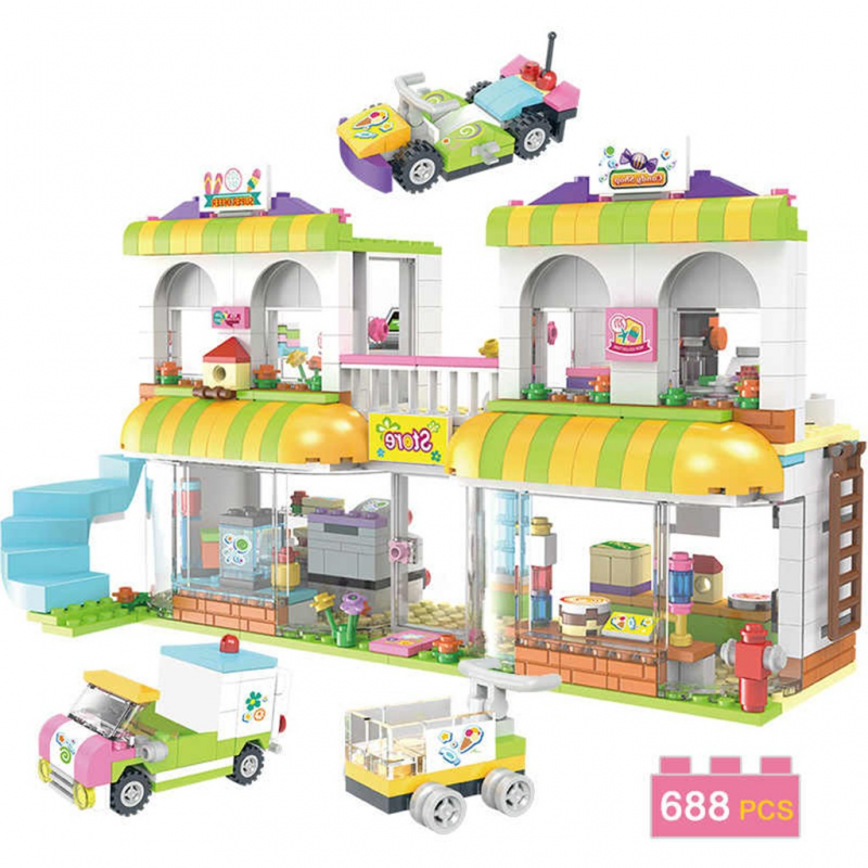 Masen Building Blocks 688 Pcs - Supermarket 9519