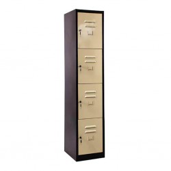 Locker Cabinet COULC4 Walnut 4 Compartment