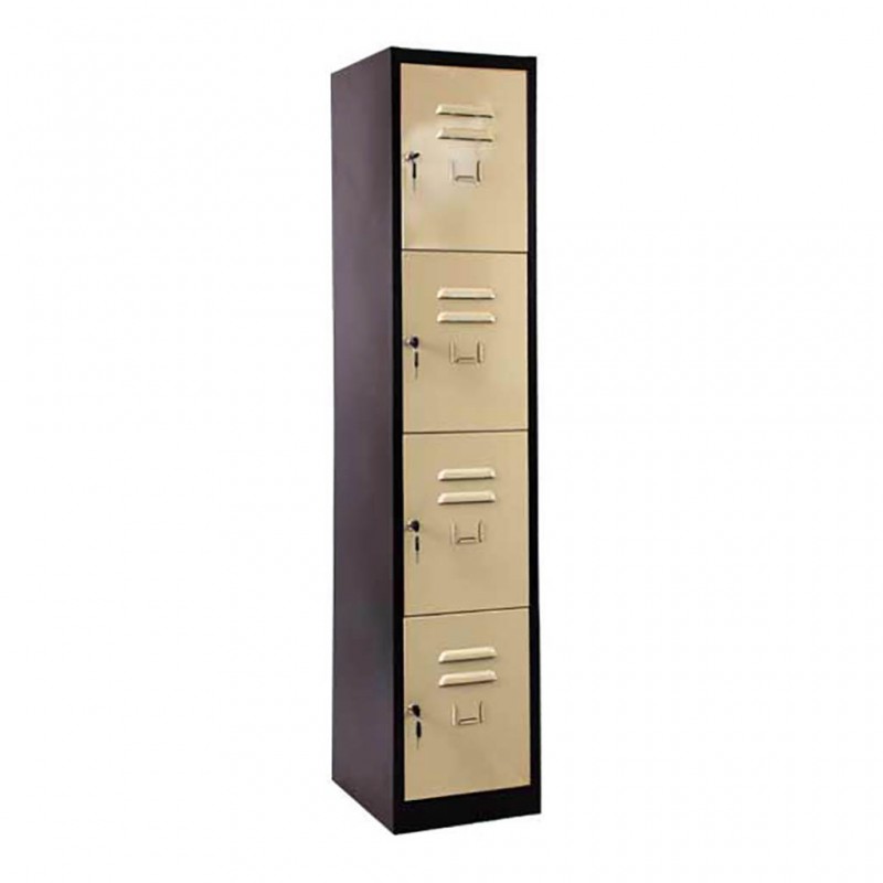 Locker Cabinet COULC4 Walnut 4 Compartment