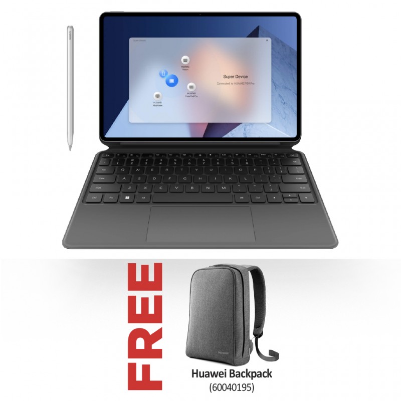 Huawei Matebook E Package (11th Gen i3/8G/128GB) In Nebula Gray & Free Huawei Backpack