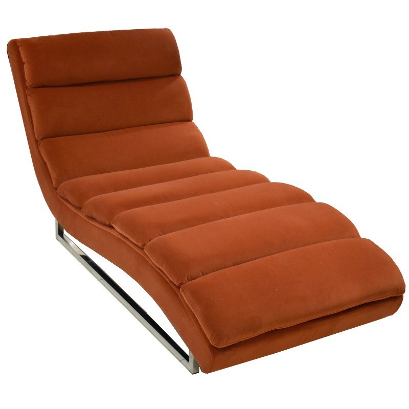 Russo Chaise Velvet Fabric Cayenne Color
