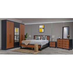 Fabiana Bedroom Set 160x200 cm Terracota/On