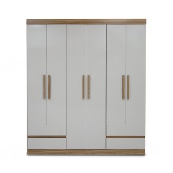 Zeus Wardrobe 6 Doors Carvalho Naturale P.Board