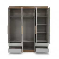 Zeus Wardrobe 6 Doors Carvalho Naturale P.Board