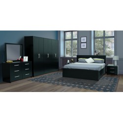 Angel Bedroom Set 180x200cm Black Matte Color