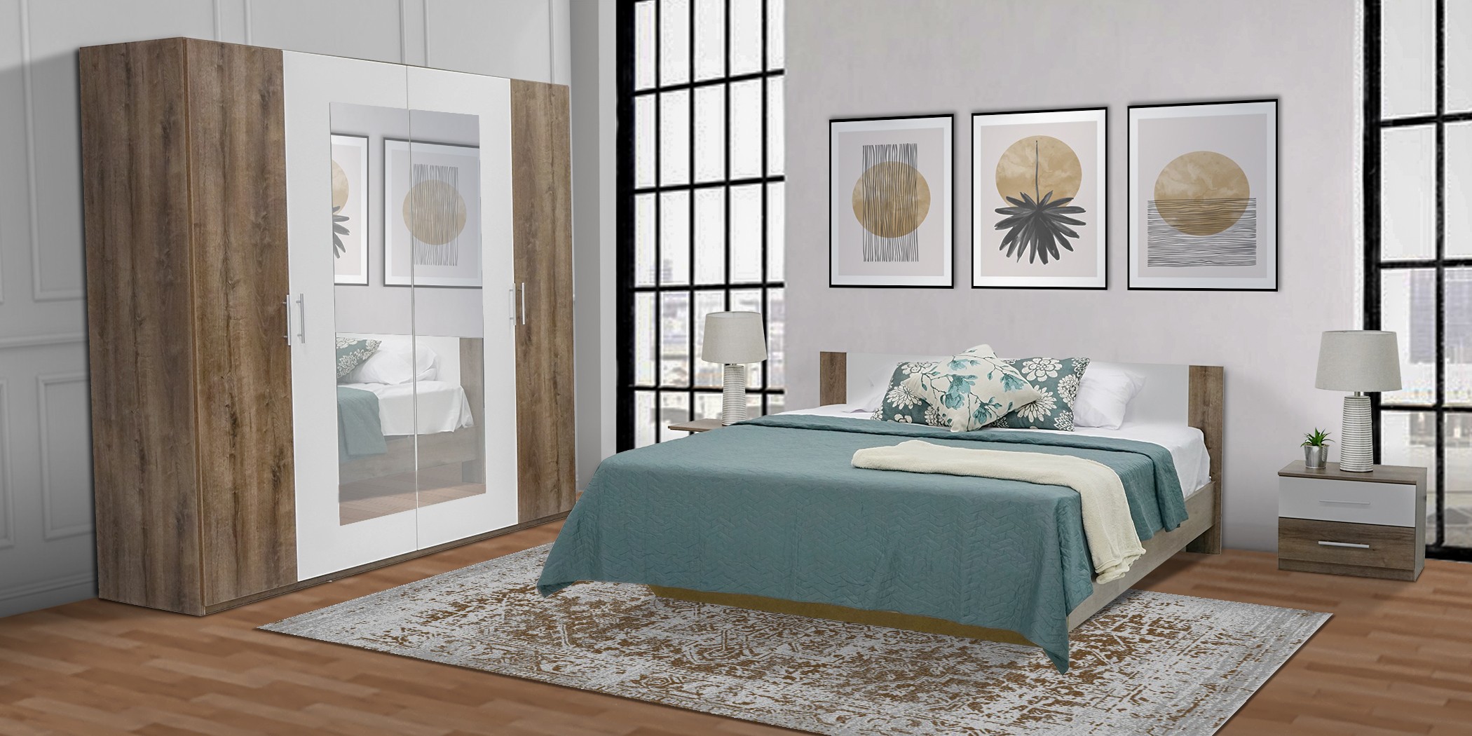 Franziska Bedroom Set 180x200 cm Chene Chataigne Franziska Bedroom Set 180x200 cm Chene Chataigne