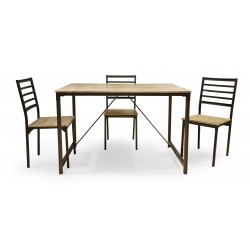 Agnesia Table and 4 Chairs in Metal Brown Color