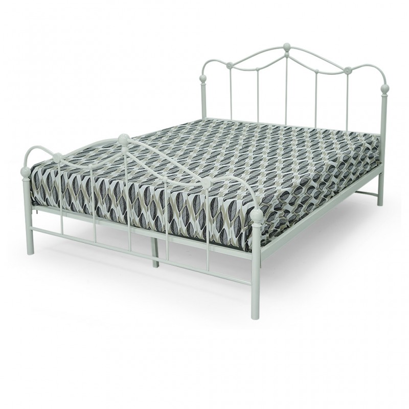 Elona Bed 150x190 cm Metal Ivory