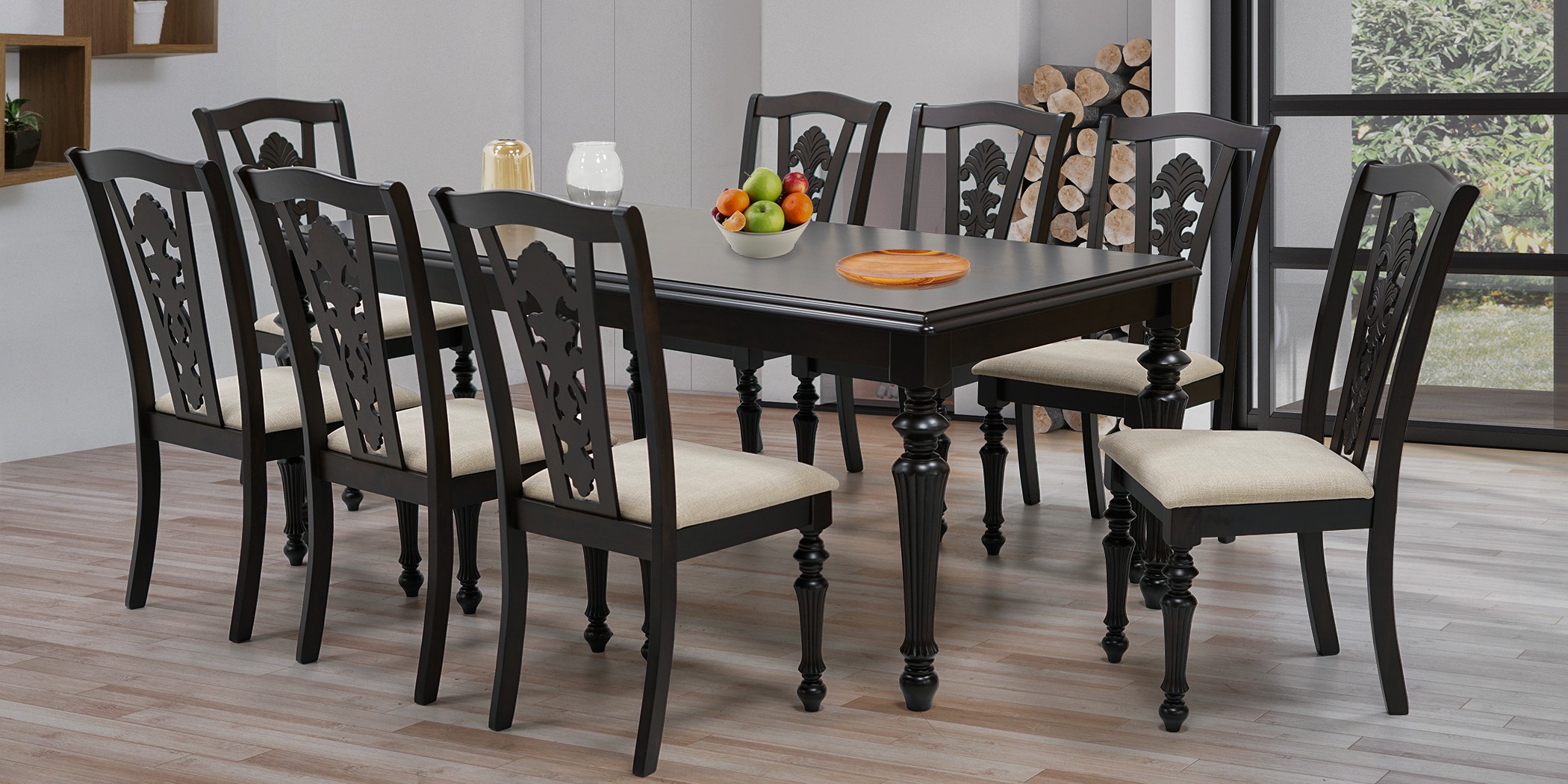 Hilton Table and 8 Chairs Walnut Hilton Table and 8 Chairs Walnut