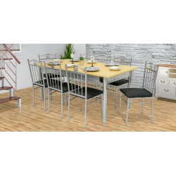 Nolana Table and 8 Chairs Metal/MDF Top