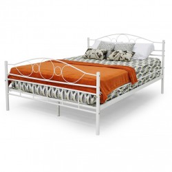 Fabrizia Bed 150x190 cm Metal Matt White
