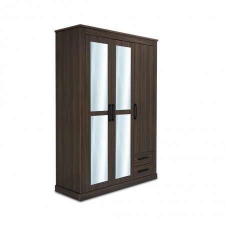 Los Angeles Wardrobe 3 Doors Imbuia Naturale