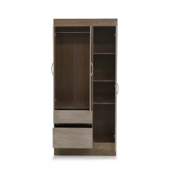 Wind Wardrobe 3 Doors Walnut/Vanilla Touch