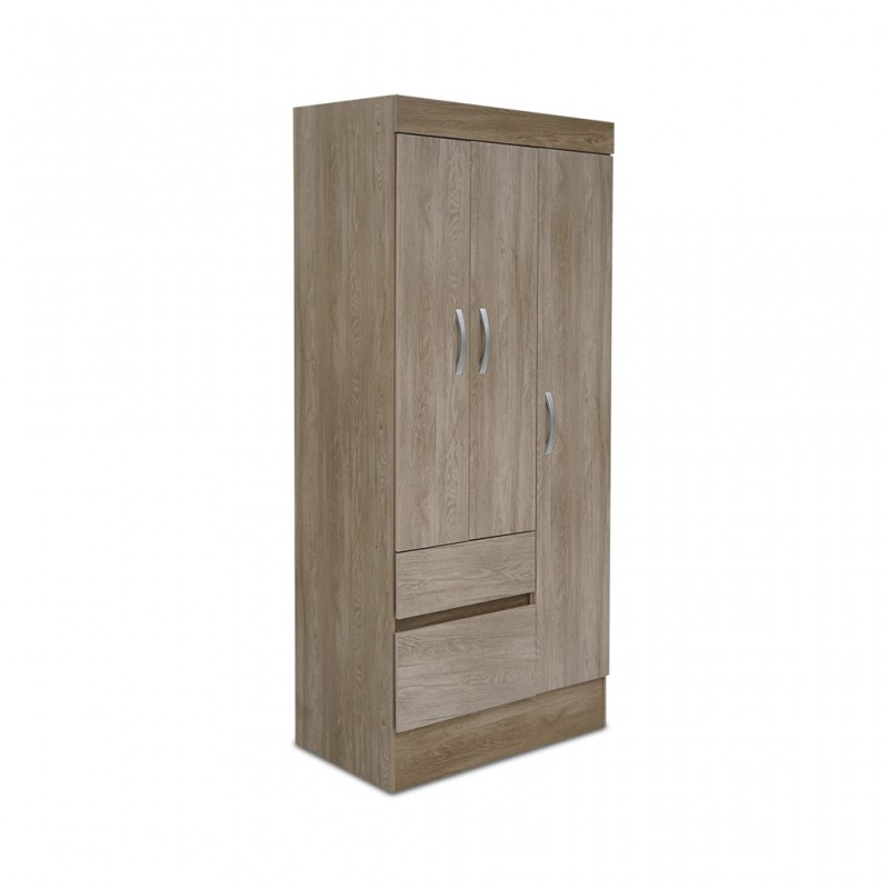 Wind Wardrobe 3 Doors Walnut/Vanilla Touch