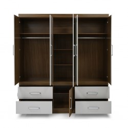 Guaruja Wardrobe 6 Doors Almond/Off White Color