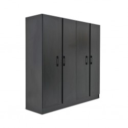 Travis Wardrobe 4 Doors MDF Black Matt