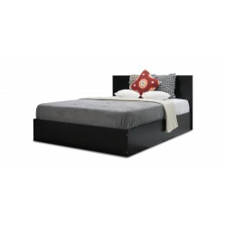 Travis Bed 150x190 cm MDF Black Matt