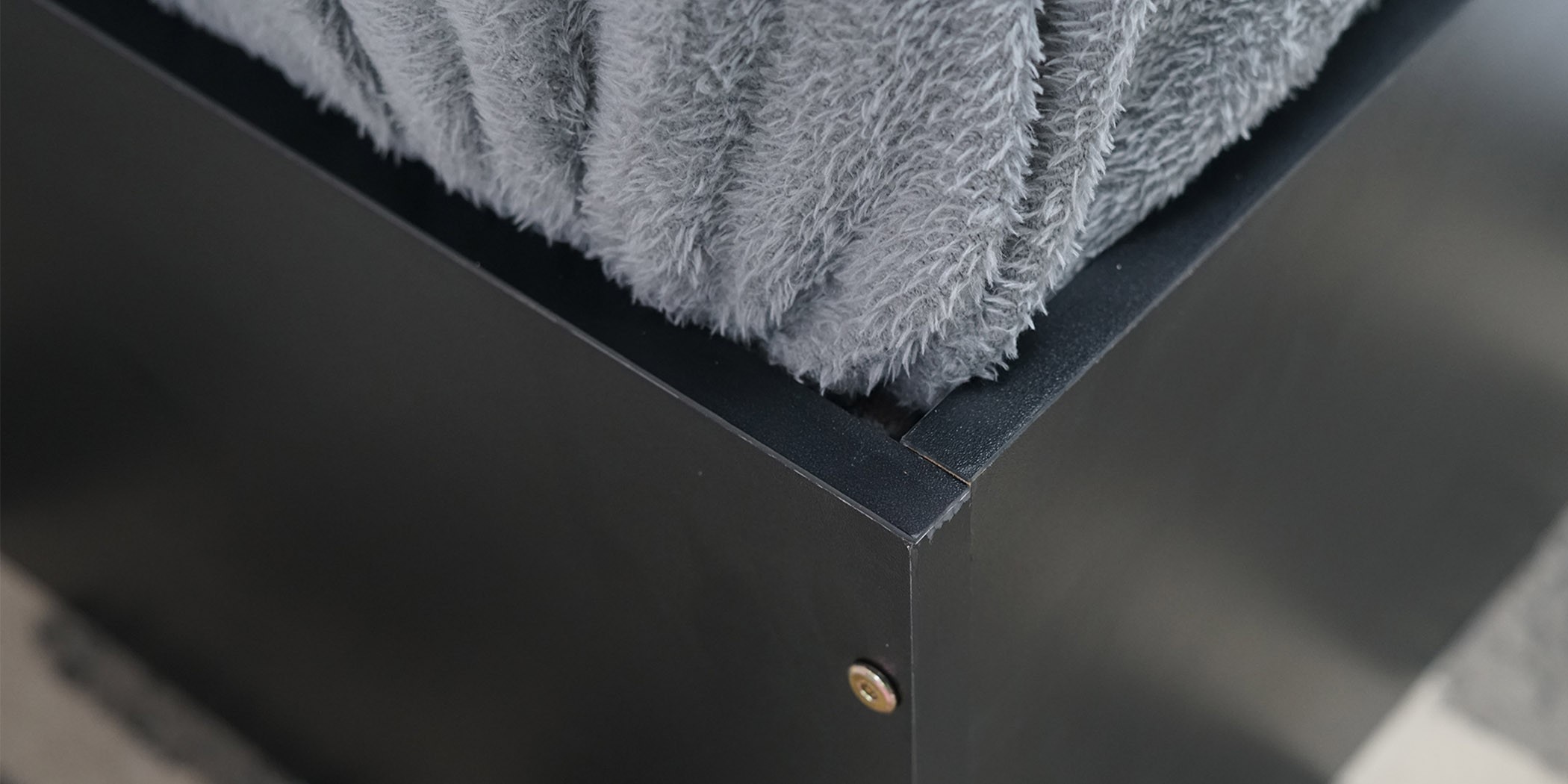 Travis Bed 150x190 cm MDF Black Matt