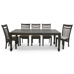 Lexus Table and 8 Chairs Brown Rubberwood