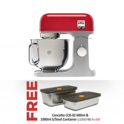 Kenwood KMX750RD 5L 1000W Red Standmixer & Free Concetto CCB-02 600ml & 1000ml S/Steel Container