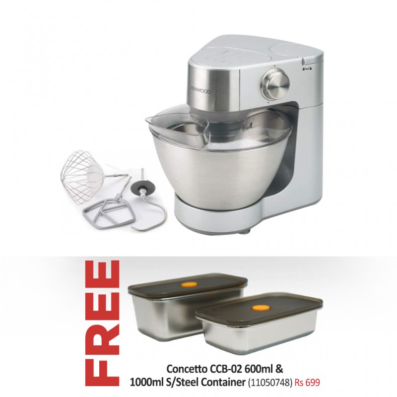 Kenwood KM240SI Prospero 4.3L 900W S/S Kitchen Machine & Free Concetto CCB-02 600ml & 1000ml S/Steel Container