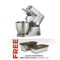 Kenwood KVL4170S 357+950 Chef XL 6.7L 1200W Silver Kitchen Machine & Free Concetto CCB-02 600ml & 1000ml S/Steel Container