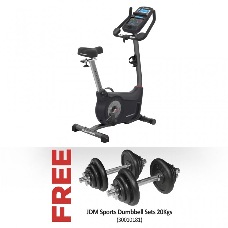 Schwinn 570U Upright Bike & Free JDM Sports Dumbbell Sets 20Kgs