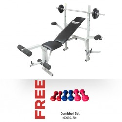 JDM Sports MWB3070B Weight Bench & Free Dumbbell Set