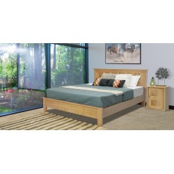 Sky Bed 160x200 cm Pine Wood Finish Oak