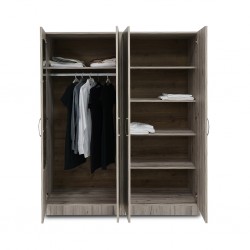 Deanston Wardrobe 4 Doors PB Florensa+Plain Zircon