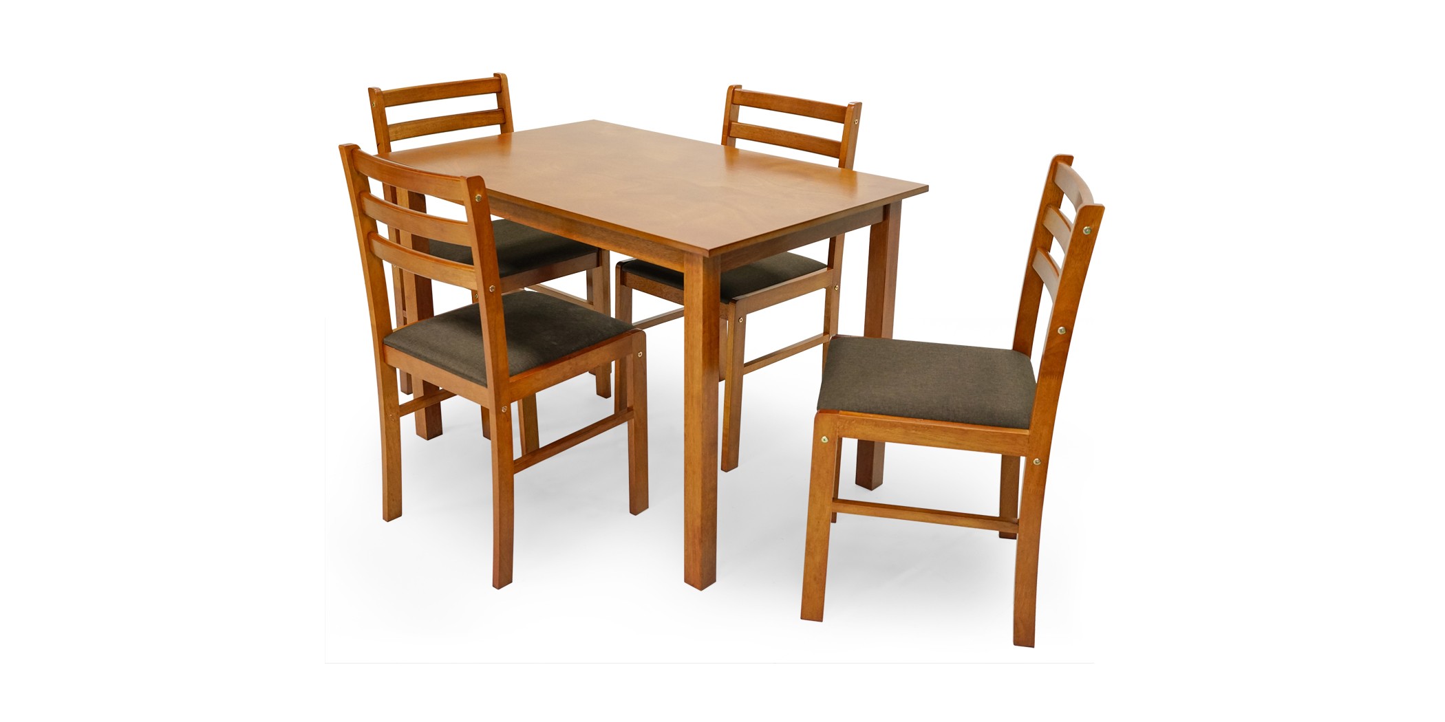 Amelia Table and 4 Chairs Dark Brown Color