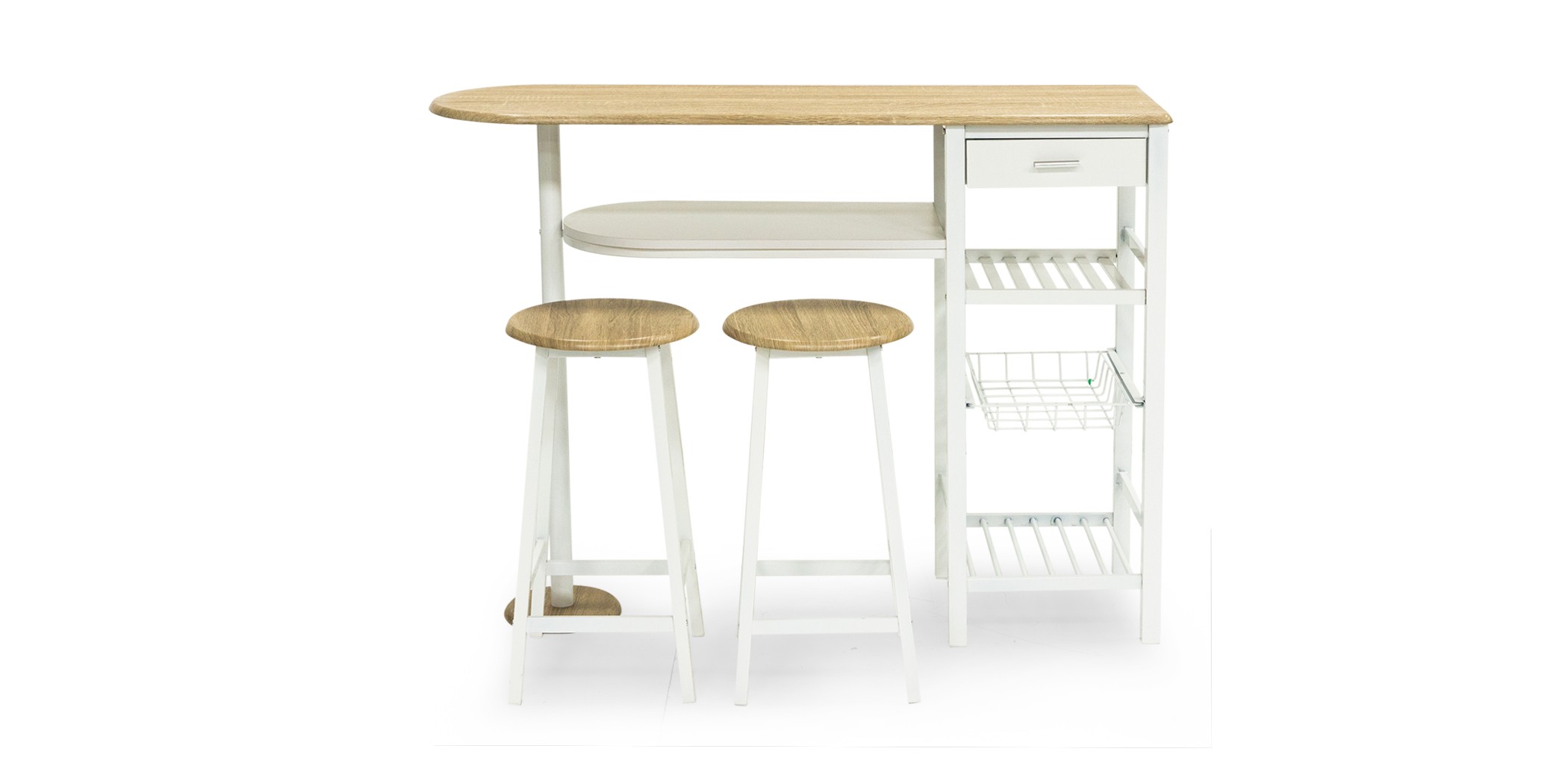 Terina Table and 2 Chairs PVC/Melamine White Color