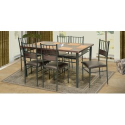 Ixora Table and 6 Chairs Metal/MDF Top