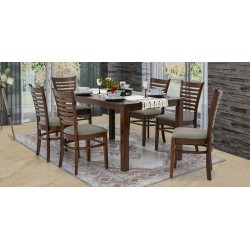 Leuven Dining Table and 6 Chairs Wenge Color