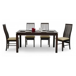 Caribean Table and 6 Chairs Rubberwood