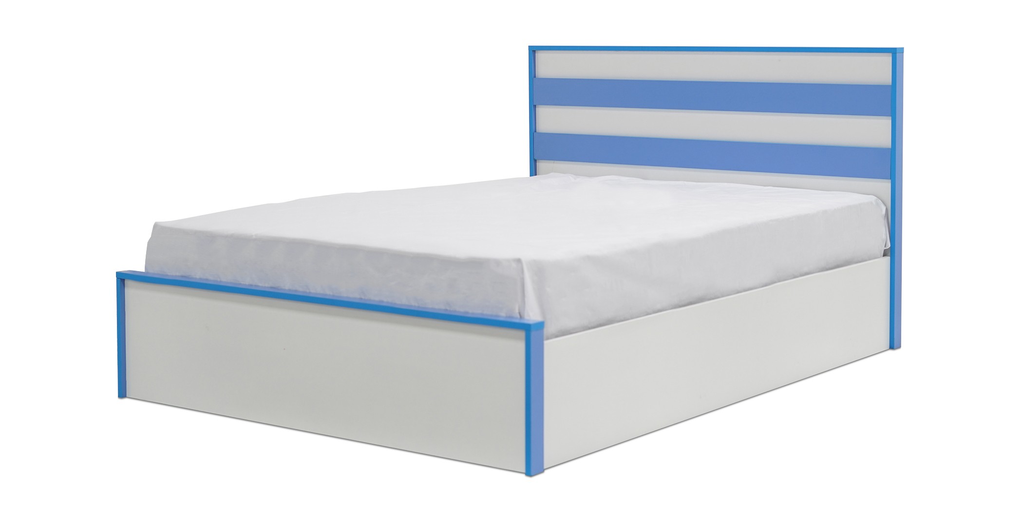 Alpha Bed 140x190 cm MDF White & Blue