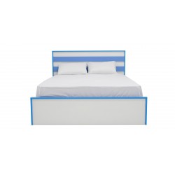 Alpha Bed 140x190 cm MDF White & Blue