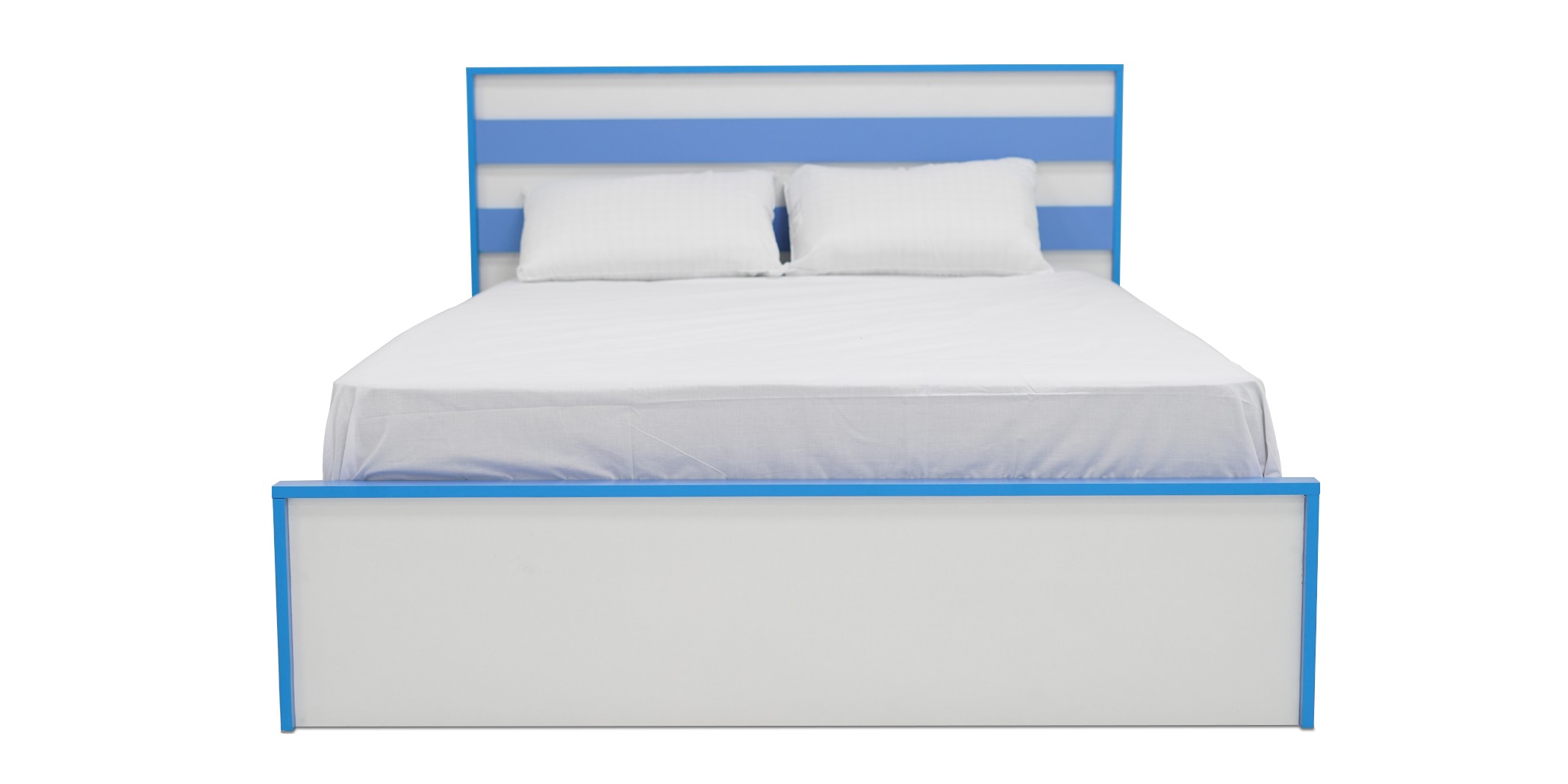 Alpha Bed 140x190 cm MDF White & Blue