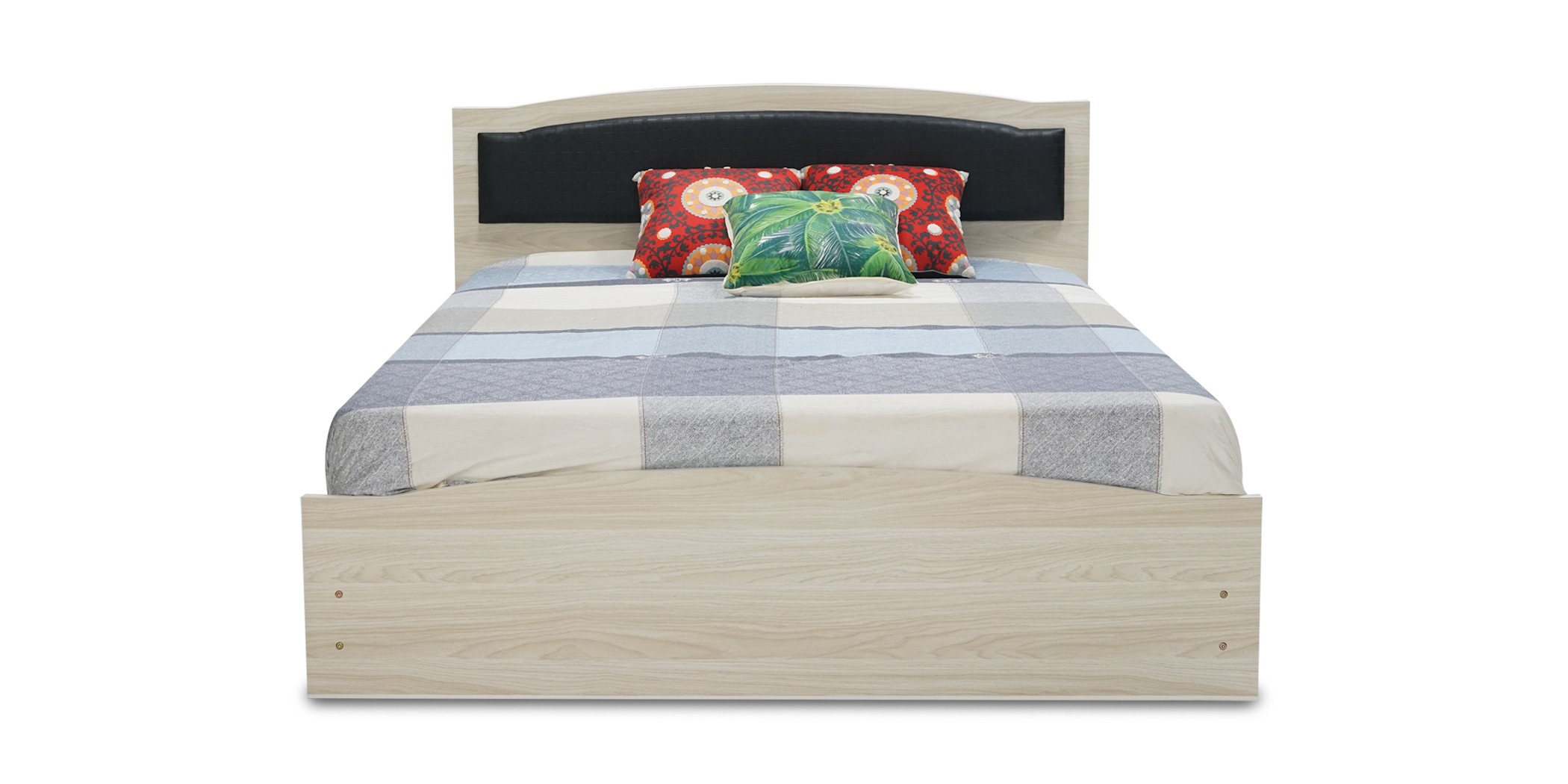 Juniper Bed 150x190 cm MDF Melamine Creamy & Wenge