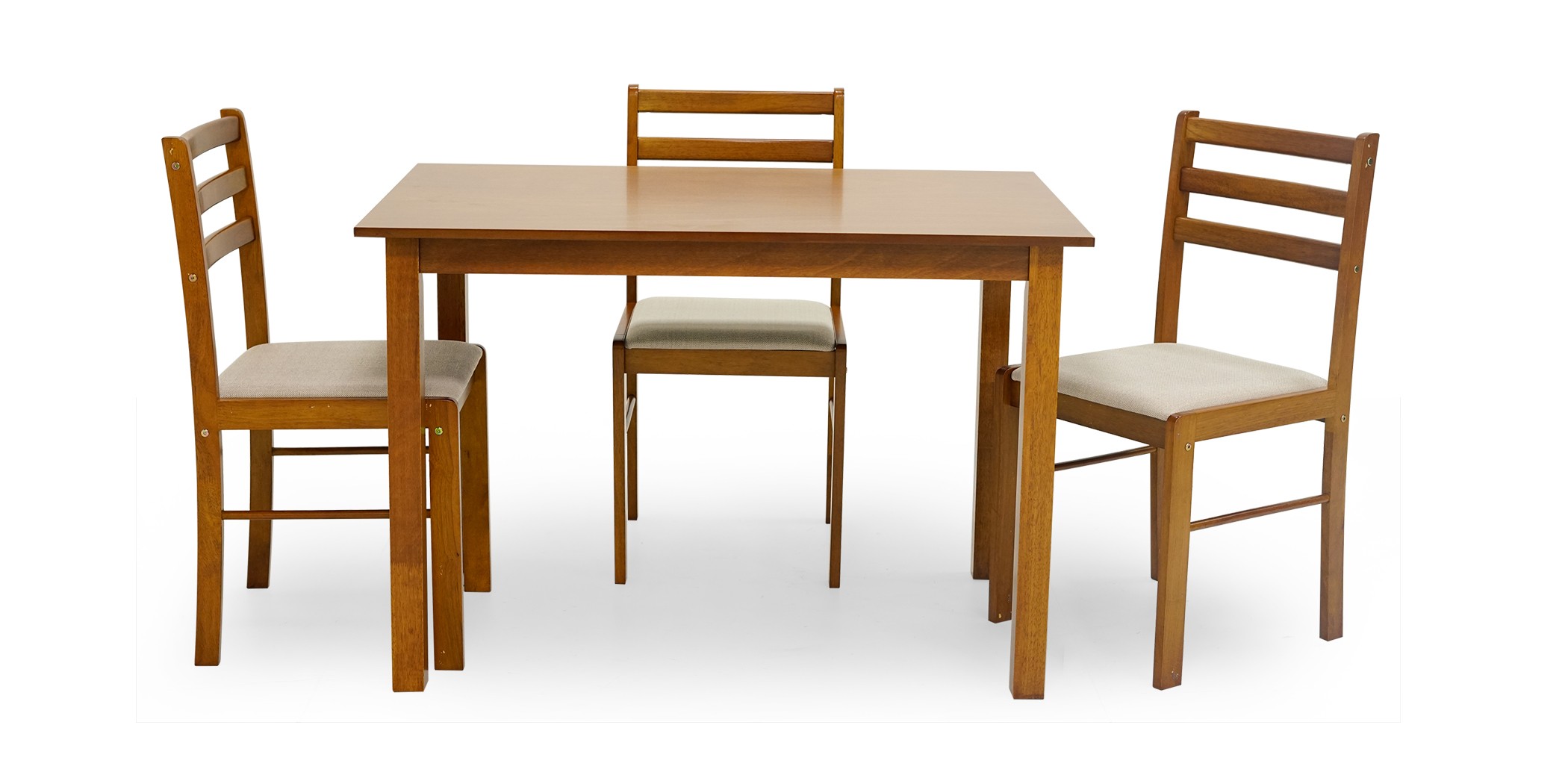 Amelia Table and 4 Chairs Rubberwood